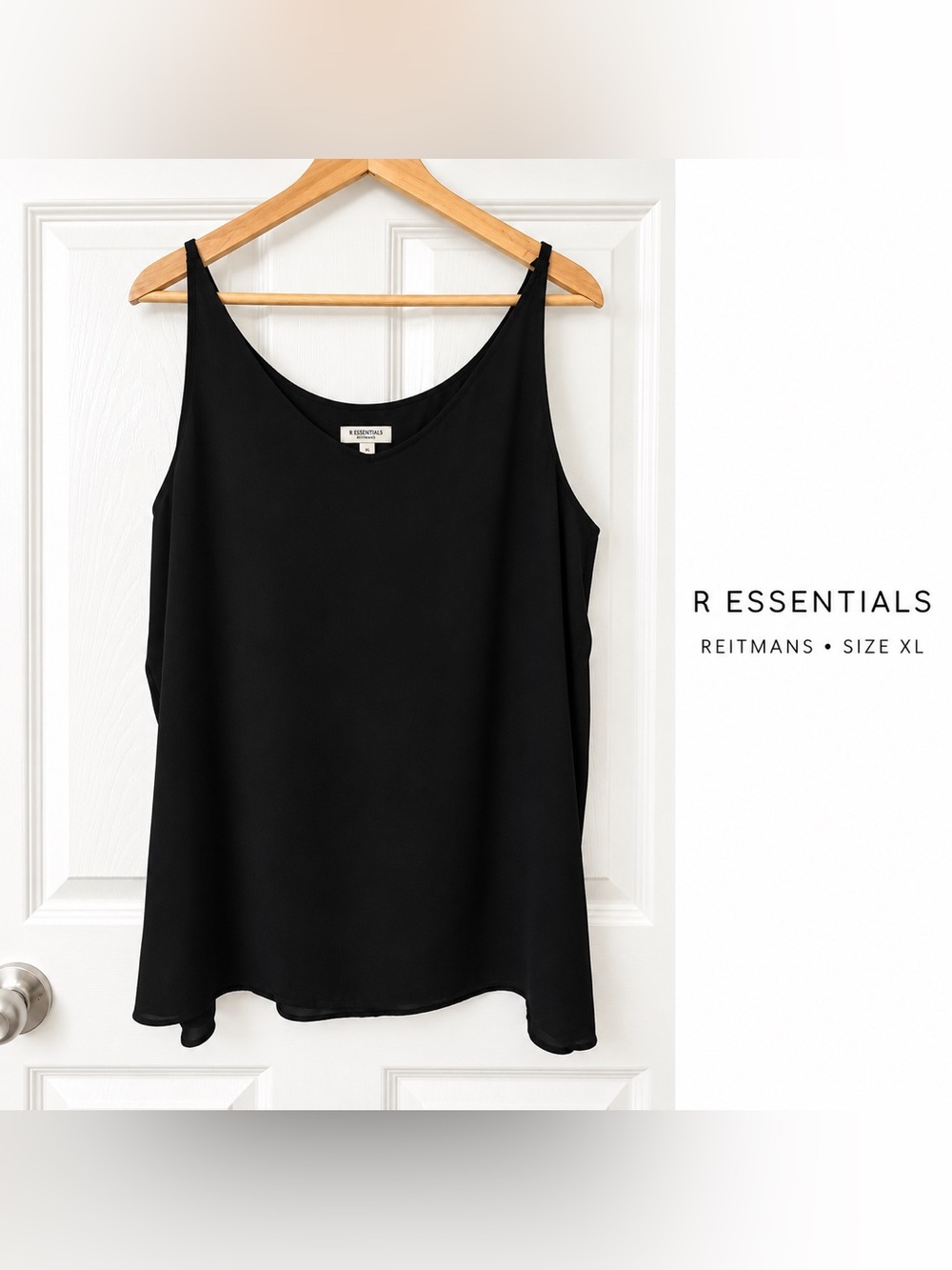 Essentials Black Scoop Neck Lightweight Camisole